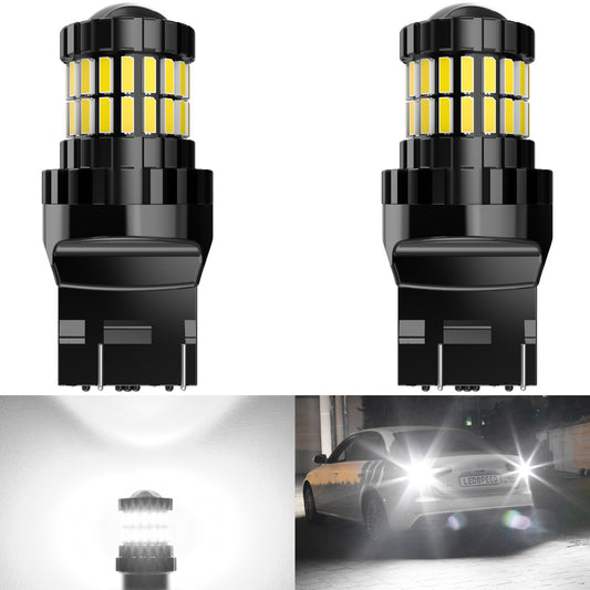 Katur Signal Lamp T20 W21W LED 7440 7443 W21 5W Led Lamp 3030SMD Canbus Brake Light 12V White Red Orange DRL Running Lights(2pcs)