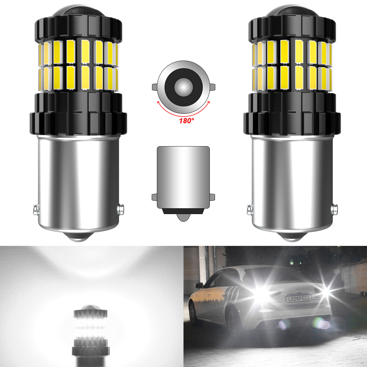 Katur P21W BA15S LED Canbus 1156 Turn Brake Light Tail Lamp 7506 97NA Bulb For Volkswagen VW Golf 4 5 6 7 Passat B6 B5 T5 Polo(2pcs)