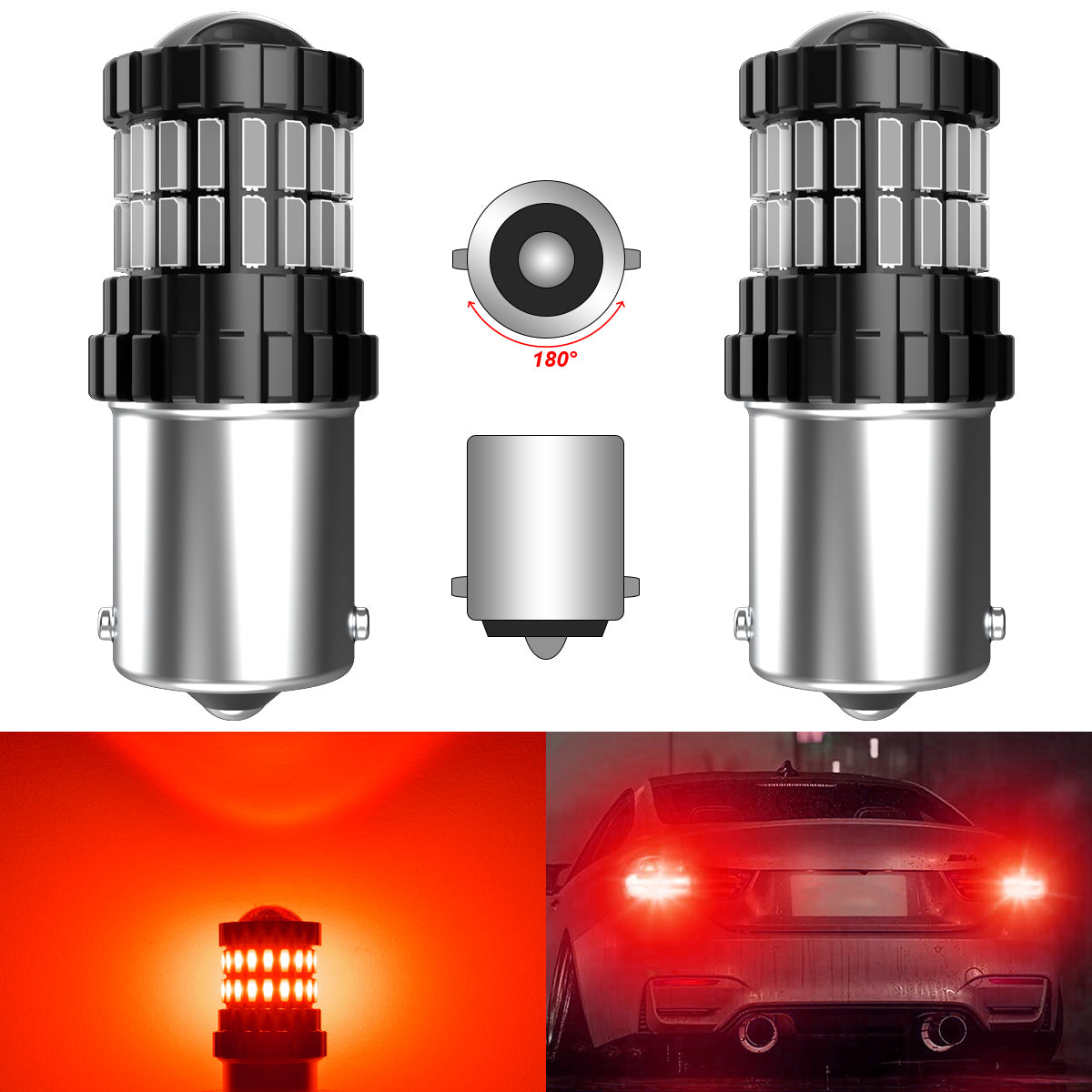 Katur P21W BA15S LED Canbus 1156 Turn Brake Light Tail Lamp 7506 97NA Bulb For Volkswagen VW Golf 4 5 6 7 Passat B6 B5 T5 Polo(2pcs)