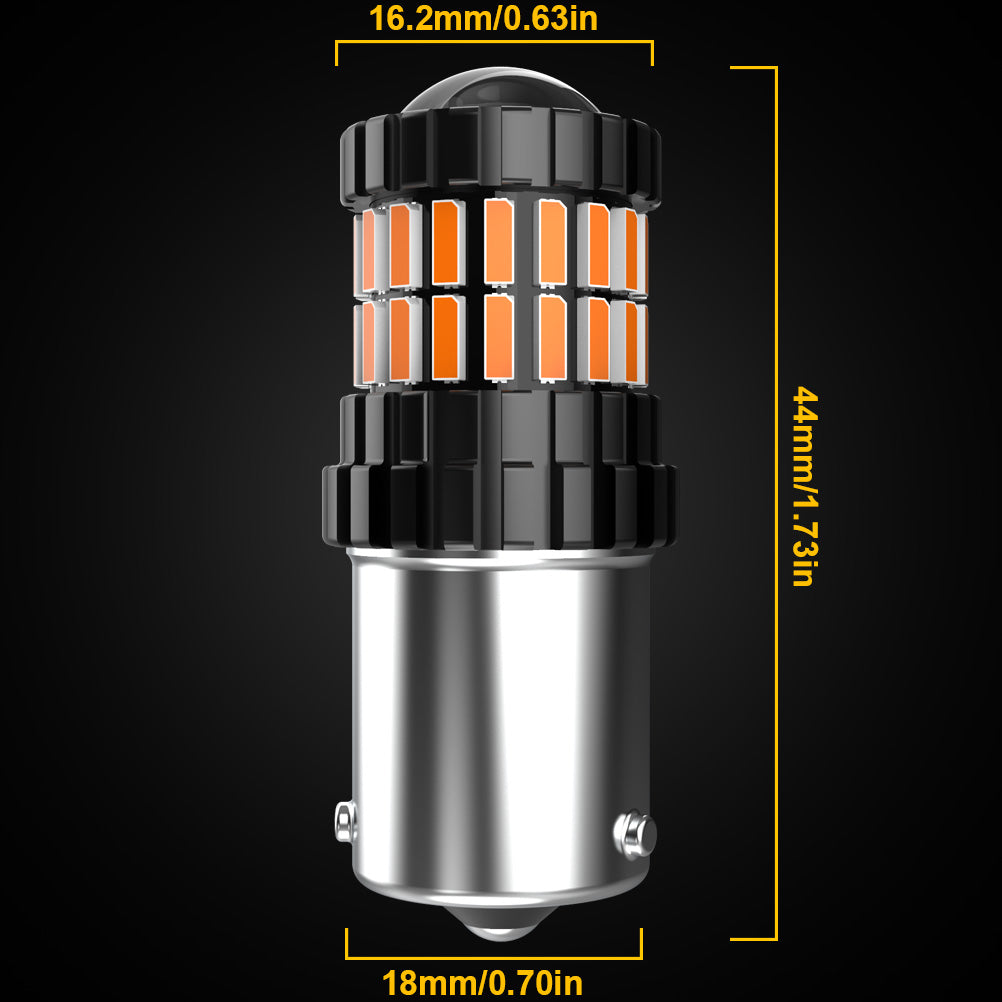 KATUR PY21W BAU15S LED Bulbs Amber White Red Super Bright 2600LM For Turn Signal Lights CANBUS Error Free Mini Size(2PCS)