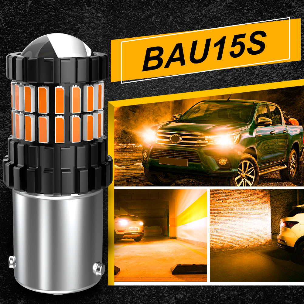 KATUR PY21W BAU15S LED Bulbs Amber White Red Super Bright 2600LM For Turn Signal Lights CANBUS Error Free Mini Size(2PCS)