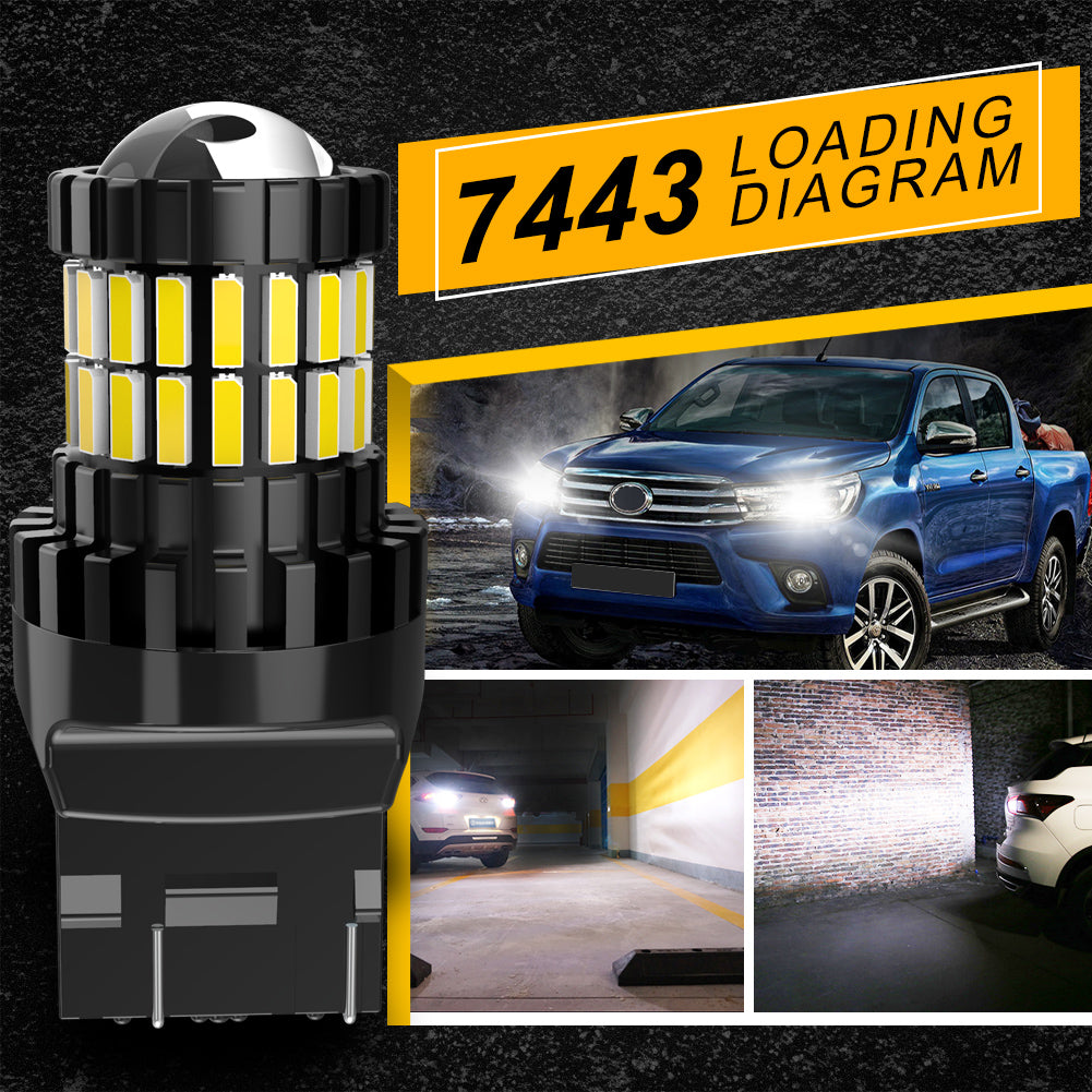 Katur Signal Lamp T20 W21W LED 7440 7443 W21 5W Led Lamp 3030SMD Canbus Brake Light 12V White Red Orange DRL Running Lights(2pcs)
