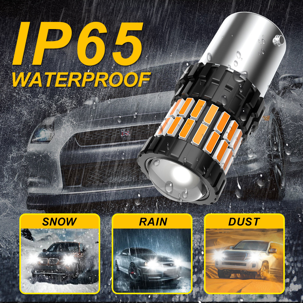 KATUR PY21W BAU15S LED Bulbs Amber White Red Super Bright 2600LM For Turn Signal Lights CANBUS Error Free Mini Size(2PCS)
