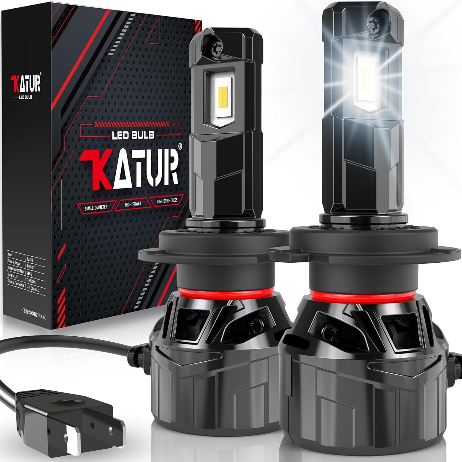KATUR Ampoules H7 LED 110W 20000LM 6000K - Kit 2 Pièces Phares Voiture Moto - Blanc Xenon Étanche IP65