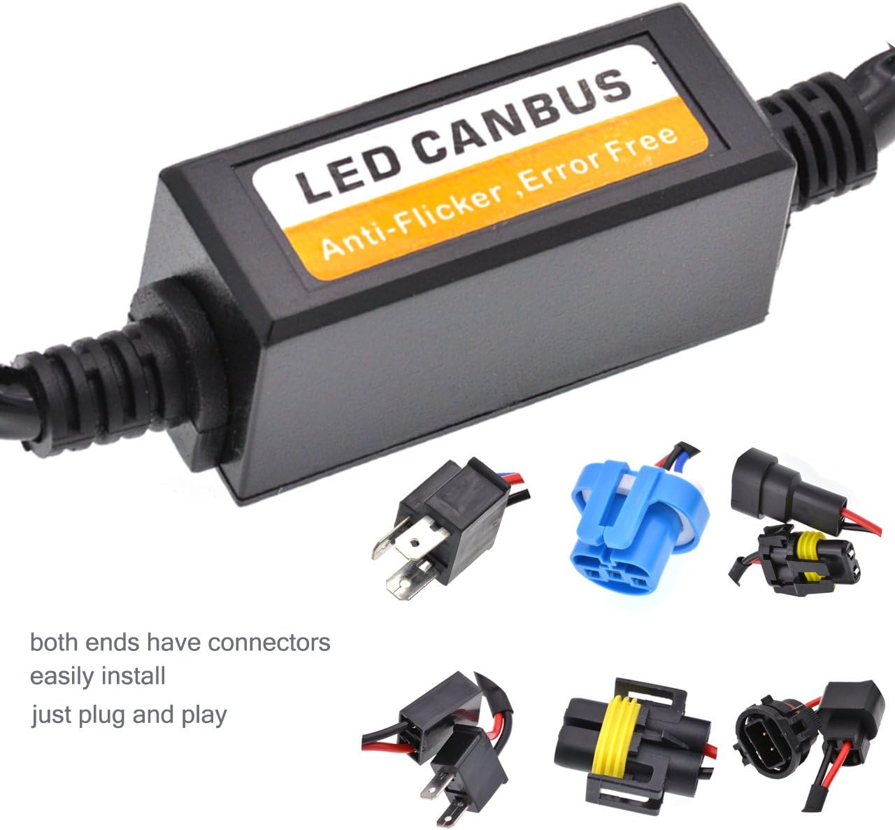 KATUR Car LED Headlight Canbus Error Free LED Decoder H4/9003(HB1) Plug & Play Computer Warning Canceller & Anti Flicker (Pack of 2)