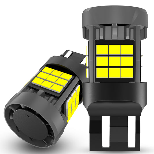 KATUR 2pcs 7443 T20 LED Canbus 500% Brightness 3000LM 6000K Xenon White with Cooling Fan LED W21/5W 992 7443A Daytime Running Lights Brake Turn Signal Lights