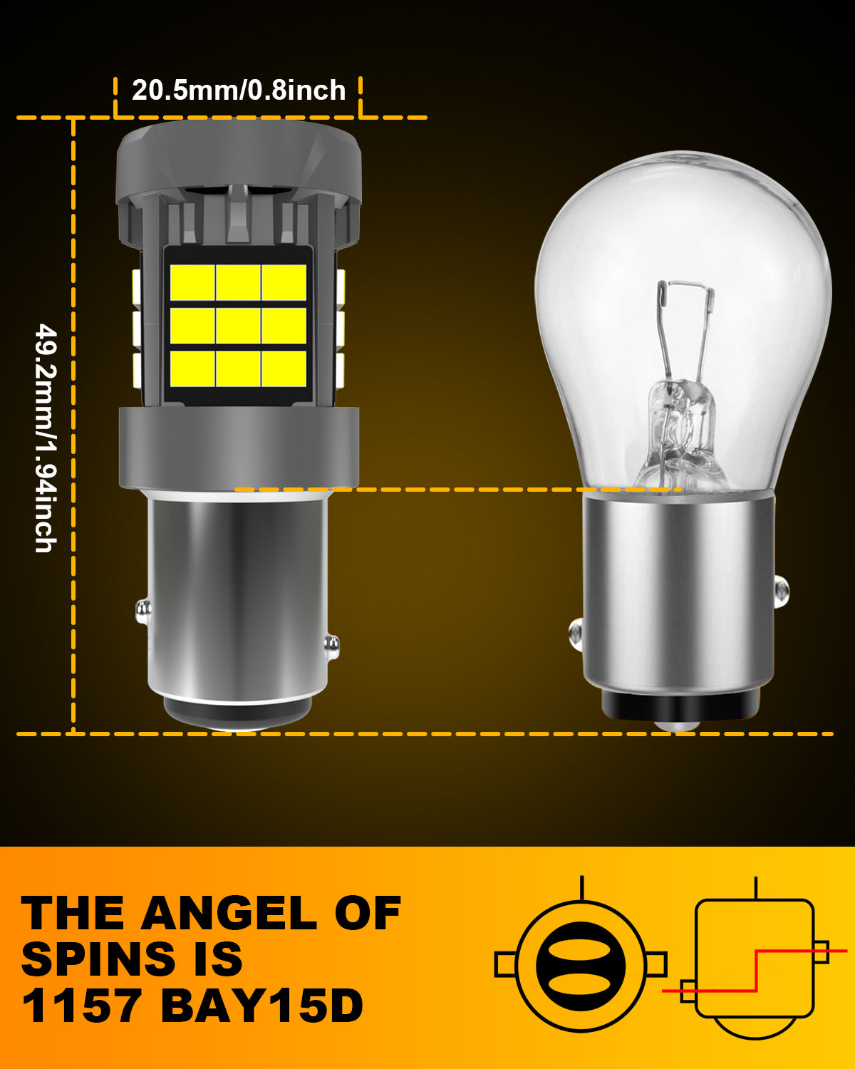KATUR BAY15D LED Bulb 1157 Canbus 500% Brightness 3000LM 6000K Xenon White with Cooling Fan LED P21/5W 1157A 1157NA Daytime Running Lights Brake Lights Turn Signals, 2pcs