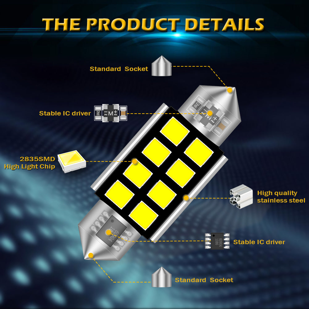 Katur Wholesale C5W LED Bulb CANBUS 12V Festoon 31mm 36mm 41mm C10W Car Interior Light License Plate Reading Lamp