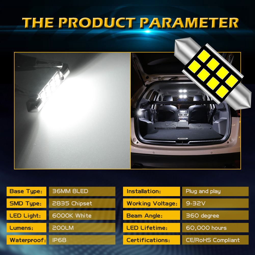 Katur Wholesale C5W LED Bulb CANBUS 12V Festoon 31mm 36mm 41mm C10W Car Interior Light License Plate Reading Lamp