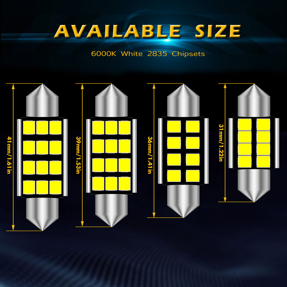 Katur Wholesale C5W LED Bulb CANBUS 12V Festoon 31mm 36mm 41mm C10W Car Interior Light License Plate Reading Lamp