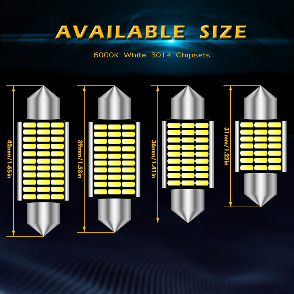 Katur Wholesale 31mm 36mm 39mm C5W C10W Canbus Led Car Festoon Light Interior Dome Reading Bulbs