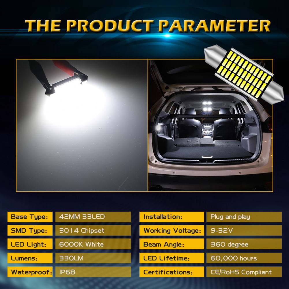 Katur Wholesale 31mm 36mm 39mm C5W C10W Canbus Led Car Festoon Light Interior Dome Reading Bulbs