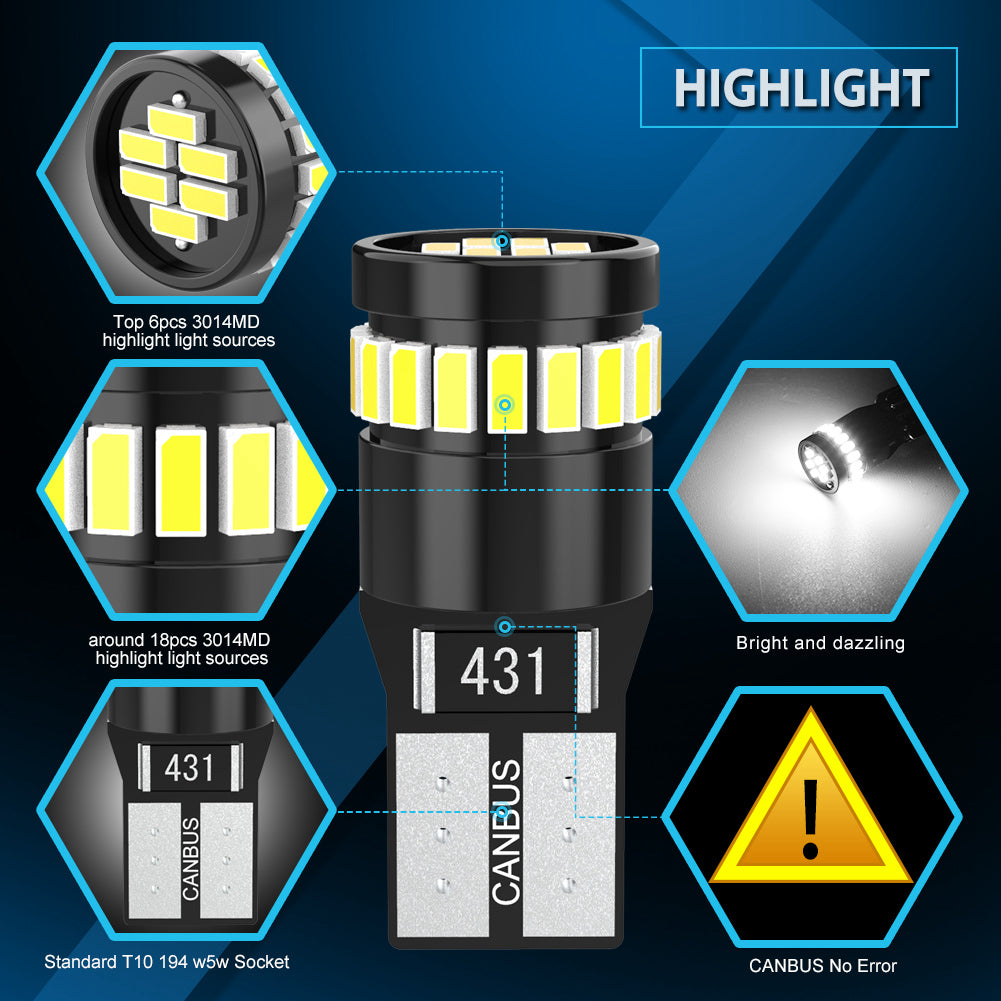 Katur Wholesale W5W T10 LED Canbus No Error 194 LED Parking Position Light for Kia