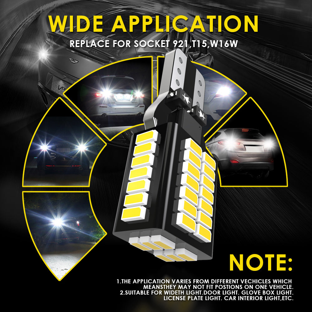 Katur Wholesale W16W T15 LED Canbus Bulb Car Reverse Lights For BMW E90 E60 Audi A4 B6 B8 LED Car Light 921 912 Backup Exterior Light 12V