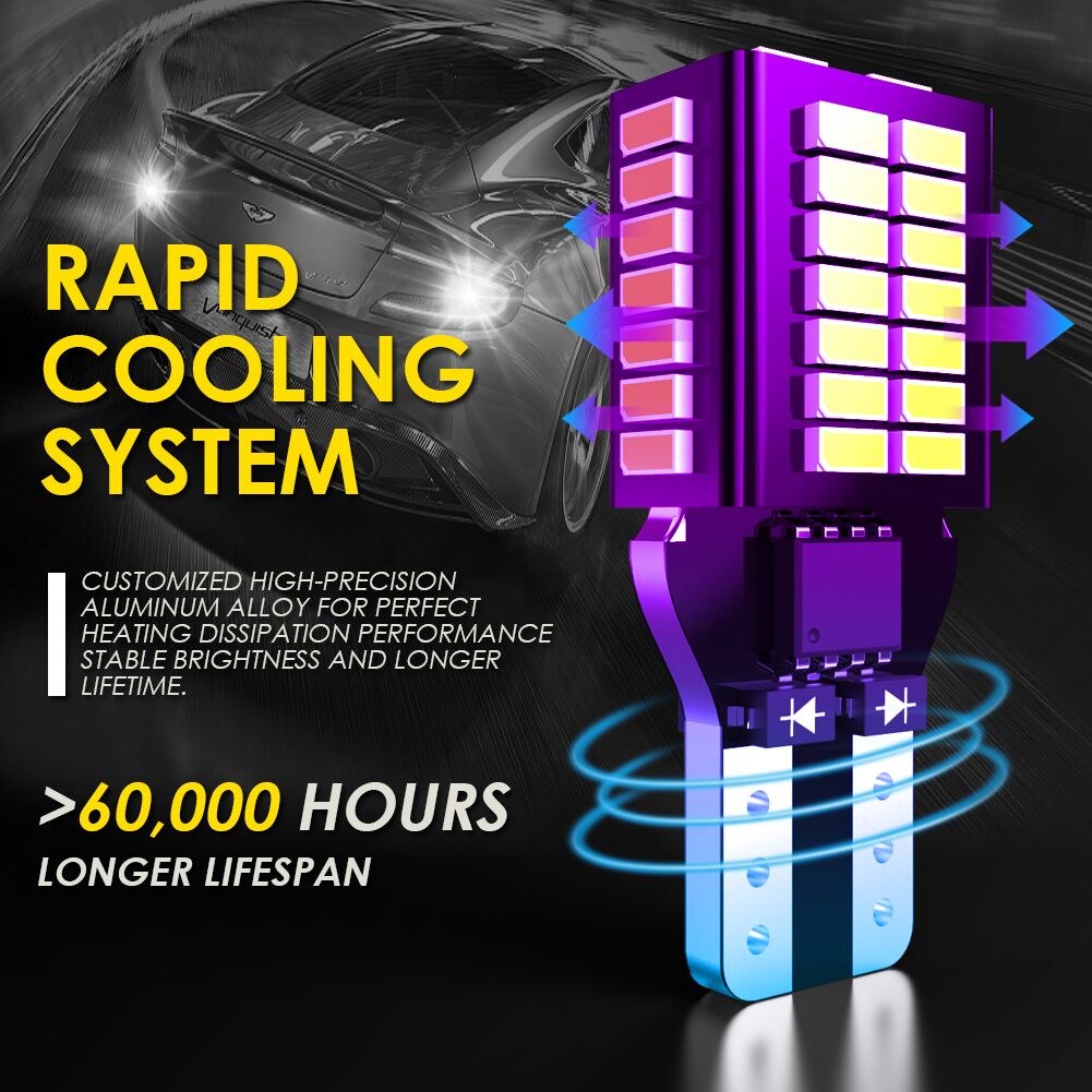 Katur Wholesale W16W T15 LED Canbus Bulb Car Reverse Lights For BMW E90 E60 Audi A4 B6 B8 LED Car Light 921 912 Backup Exterior Light 12V