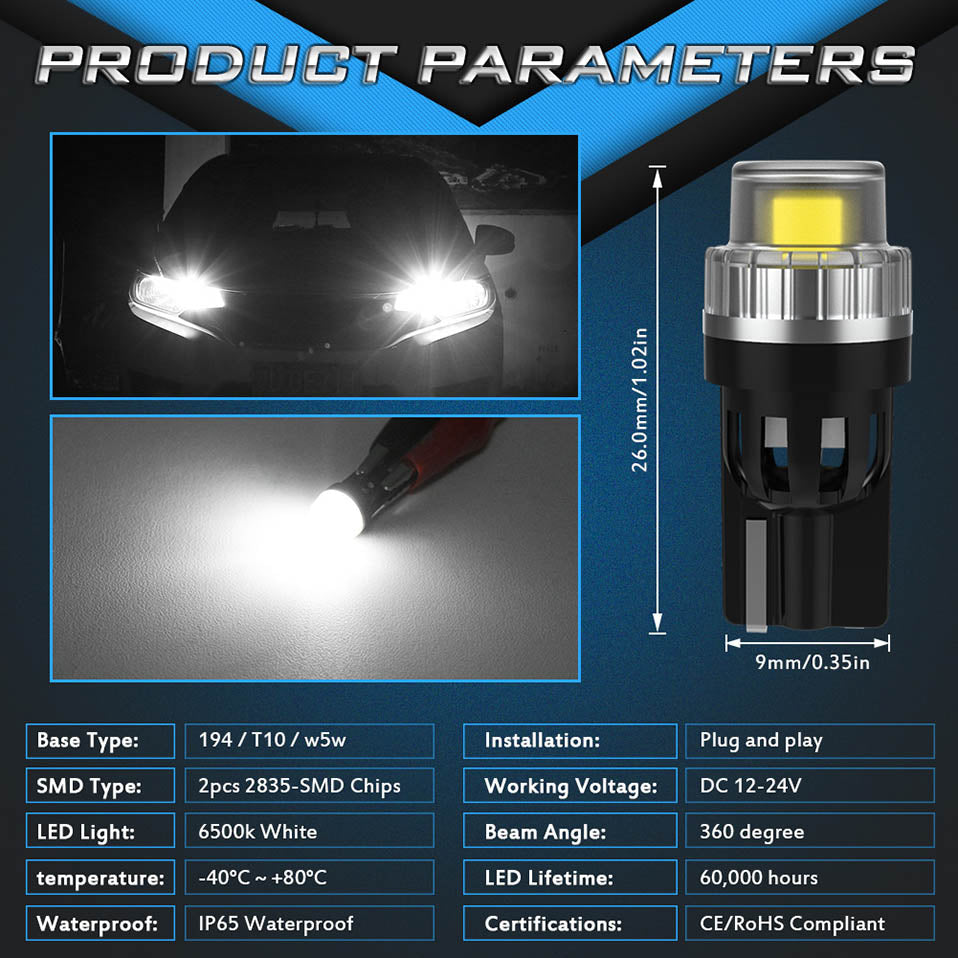 Katur Wholesale T10 W5W Led Bulbs led Car Parking Position Lights Interior Map Dome Lights For Nissan Hyundai Mazda
