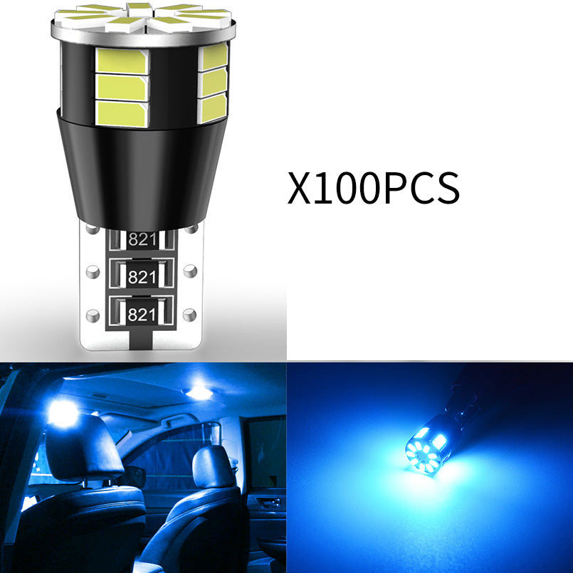 Katur Wholesale T10 W5W led bulbs 3014 SMD 194 168 Led Replacement Reverse Instrument Panel Lamp Clearance Lights White Amber Blue Red 12V