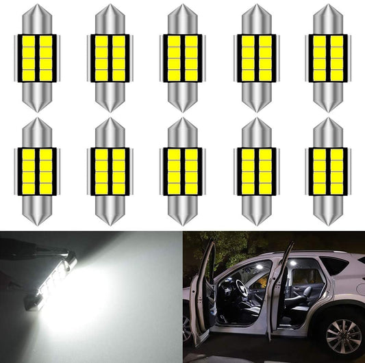 Katur C5W LED CANBUS Bulb Festoon 31mm 36mm C10W Car Interior Lights License Plate Lamp(10PCS)