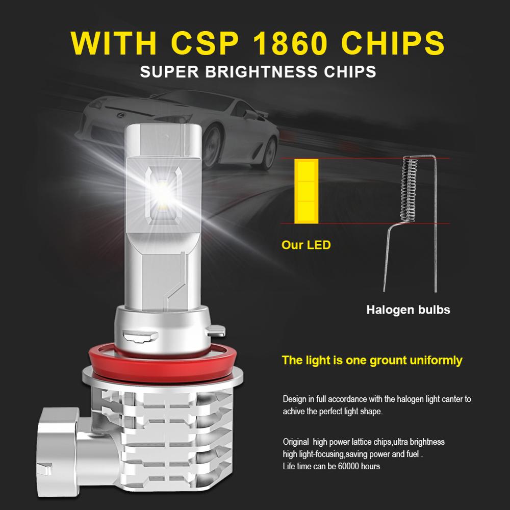 Katur Canbus No Error H11 H8 LED White Led Fog Lights H16JP H4 LED Bulb Car Driving Running Lamp for BMW Toyota Skoda Ford Lada