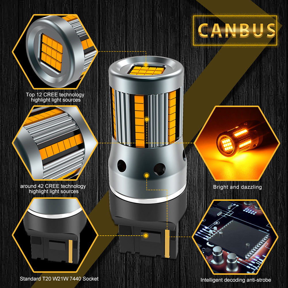 Katur T20 W21W WY21W 7440 7440NA LED Turn Signal Light Bulbs Canbus Error Free No Hyper Flash P21W ba15s T25 3156