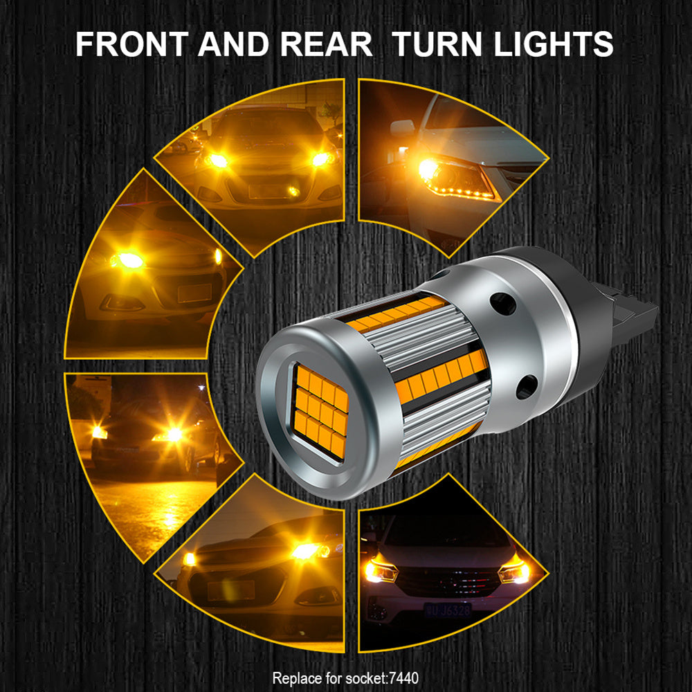 Katur T20 W21W WY21W 7440 7440NA LED Turn Signal Light Bulbs Canbus Error Free No Hyper Flash P21W ba15s T25 3156