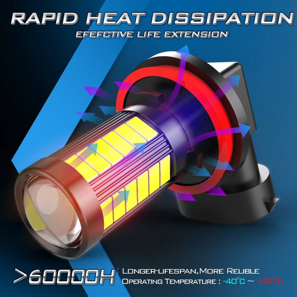 Katur H11 H8 Fog Lamp LED Super Bright LED H10 HB3 9005 HB4 9006 Bulb Driving Running H16 Car Light(2pcs)
