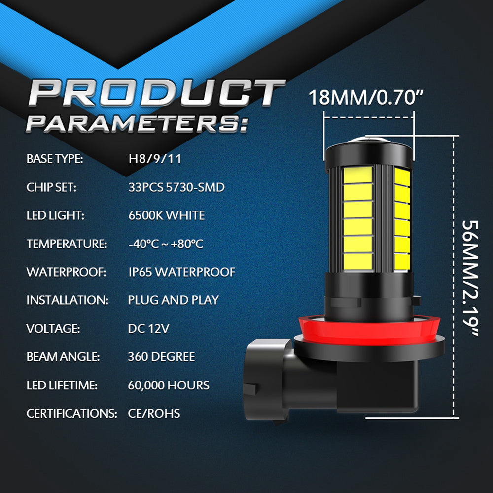 Katur H11 H8 Fog Lamp LED Super Bright LED H10 HB3 9005 HB4 9006 Bulb Driving Running H16 Car Light(2pcs)