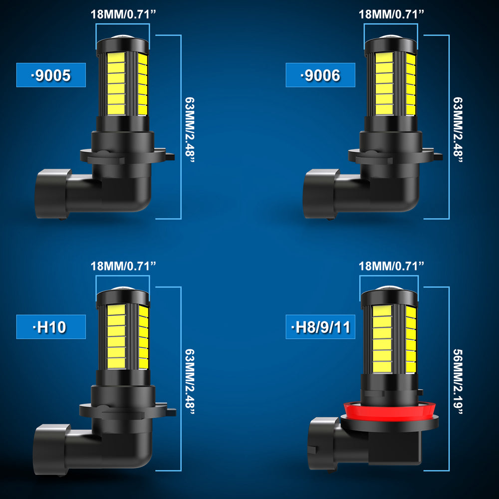 Katur H11 H8 Fog Lamp LED Super Bright LED H10 HB3 9005 HB4 9006 Bulb Driving Running H16 Car Light(2pcs)