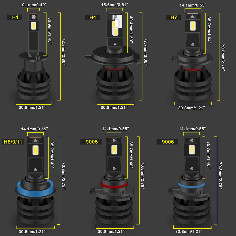 KaTur Mini 55W H11 H16 led H13 H1 9005 9006 HB3 HB4 9007 HB5 Canbus Led Headlights H4 H7 Led Car Fog Light Lamps