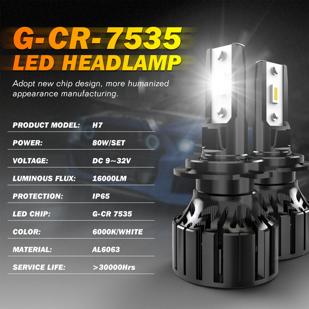 Katur 80W 20000LM Canbus Auto Led Headlight H1 H3 H11 H8 H9 H4 H7 HB3 9005 HB4 9006 H13 9012 9007 High Power 12V Turbo Led Lamp