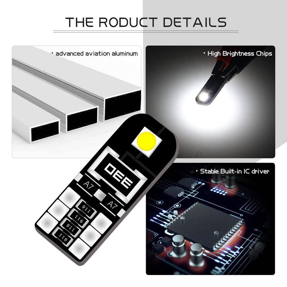 Katur W5W T10 LED Car Interior Light Canbus Bulbs License Plate Lights for Reading Lamps Car Dome Lights