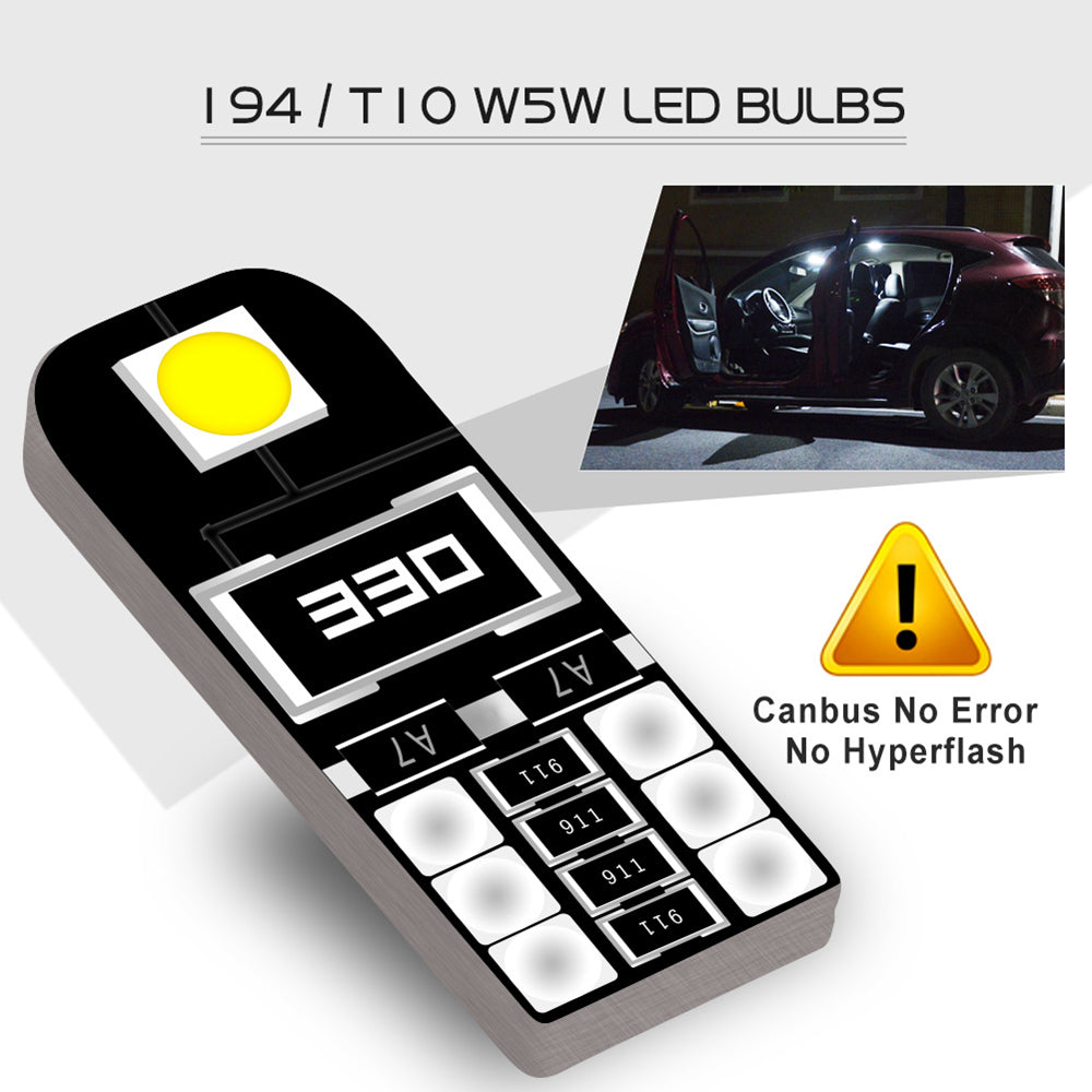 Katur W5W T10 LED Car Interior Light Canbus Bulbs License Plate Lights for Reading Lamps Car Dome Lights