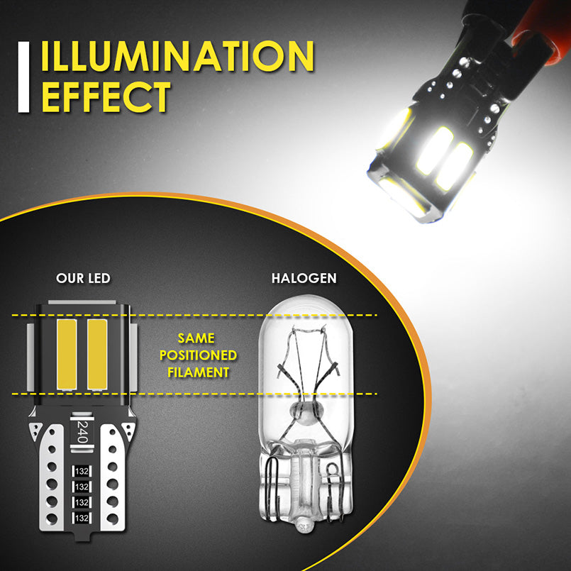 Katur W5W T10 LED Canbus Light Bulbs WY5W Led Interior Doom Reading Lamps(10pcs)