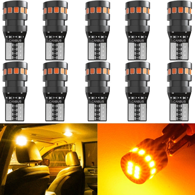 Katur T10 LED W5W Canbus Light Bulbs For BMW E46 X3 X4 X5 X6 Z1 Z4 Z3 M3 Car Interior Reading Parking Lights No Error(10PCS)