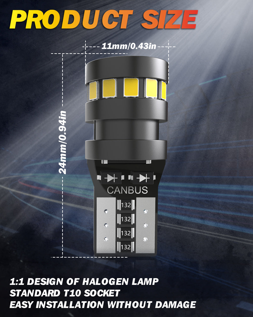 Katur T10 LED 168 2825 Canbus Bulb for Ford Focus 2 3 Fiesta Fusion Ranger Kuga S Max Mond Car Parking Light License Plate Trunk Lamp