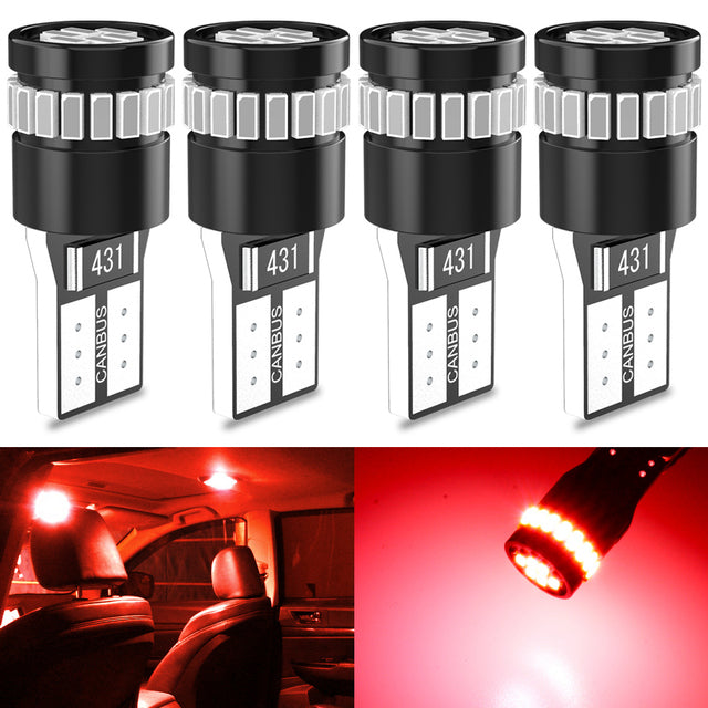 Katur Canbus W5W T10 LED Bulbs For Car Parking Position Lights Interior Map Dome Lights 12V White Auto Lamp(4pcs)