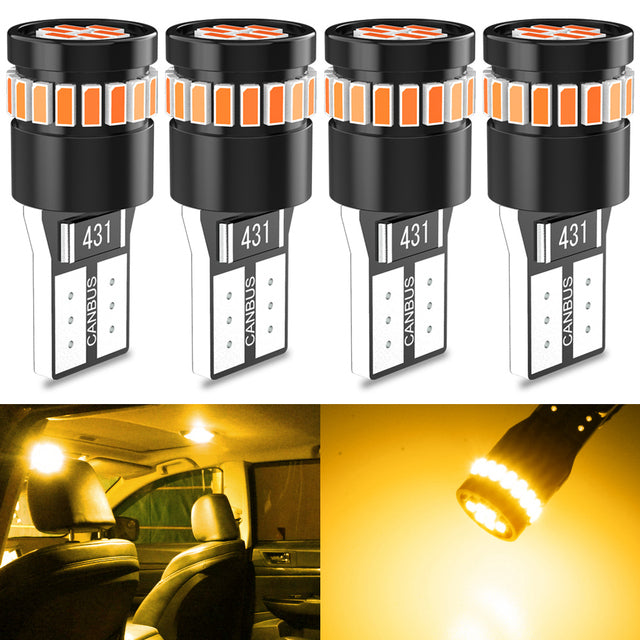 Katur Canbus W5W T10 LED Bulbs For Car Parking Position Lights Interior Map Dome Lights 12V White Auto Lamp(4pcs)
