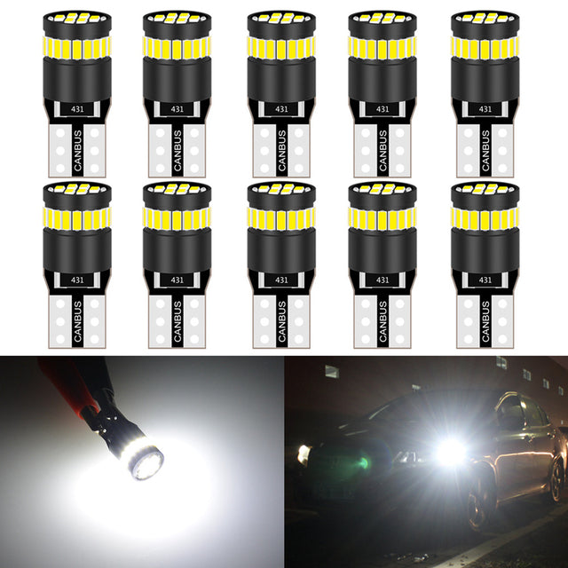 Katur W5W T10 Led Bulb 194 168 Car Parking Light Interior Lamp Canbus Map Lights(10PCS)