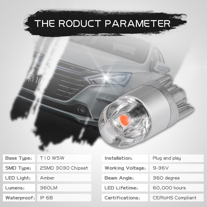 Katur LED T10 W5W Bulbs 168 194 W5W led car Reading lamps Clearance Lights(4CPS)
