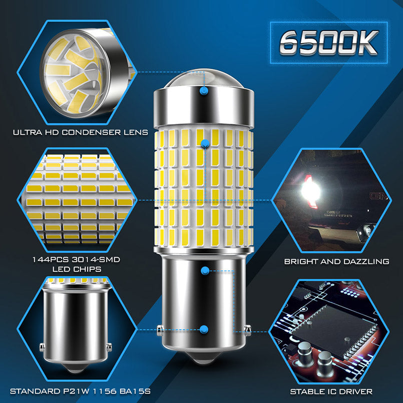 Katur Canbus Signal Lamps 1156 P21W BA15S LED 1157 BAY15D 3157 3047 lamps 7443 W21W T20 LED Bulbs For Reversing Lights