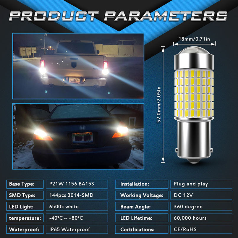 Katur Canbus Signal Lamps 1156 P21W BA15S LED 1157 BAY15D 3157 3047 lamps 7443 W21W T20 LED Bulbs For Reversing Lights