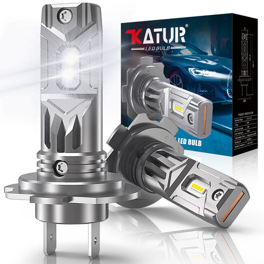 Katur H7 LED Headlight Bulbs 55W 12000LM Fanless 6500K Xenon White Low Beam Headlight Conversion Kit Fog Light