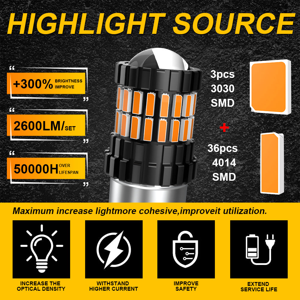 Pack 2 Ampoules LED BAU15S PY21W 7507 Super Lumineuses Rouge Canbus - Clignotants Freins