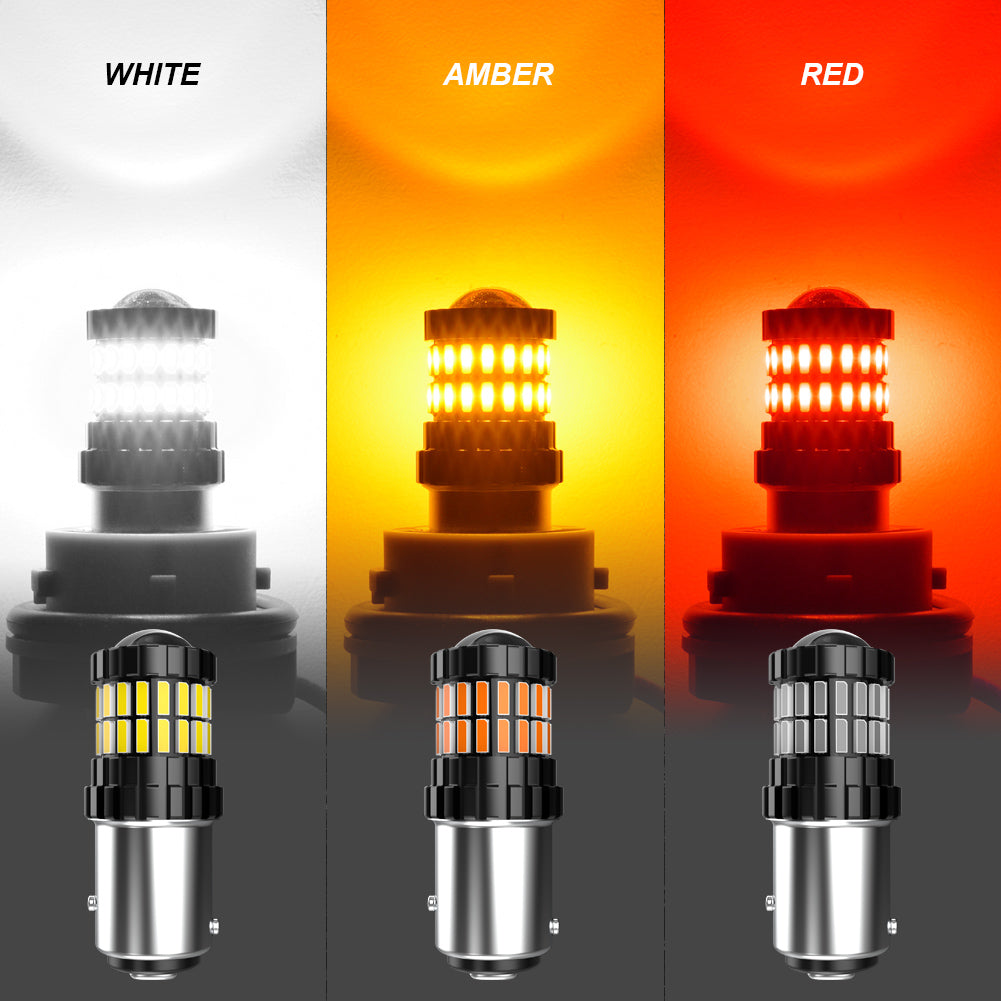 Katur 1157 BAY15D P21/5W Led Auto Brake Lamp Dual / Two Contact Bayont Stop Lights Red White Orange/Amber 12V DC 1200LM( 2pcs )