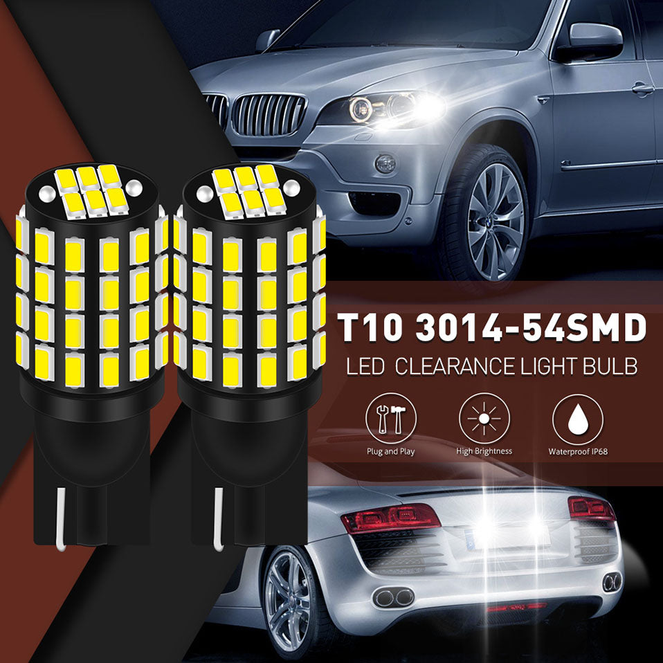 2x Led T10 W5W LED Canbus bulb 168 194 3014 SMD Wedge Parking Light License Plate Light Clearance Lights Reading Lamps White 12V