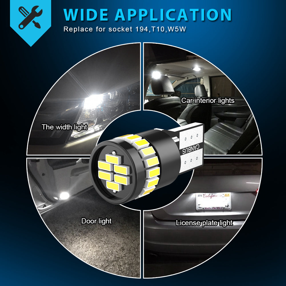 Katur Wholesale W5W T10 LED Canbus No Error 194 LED Parking Position Light for Kia