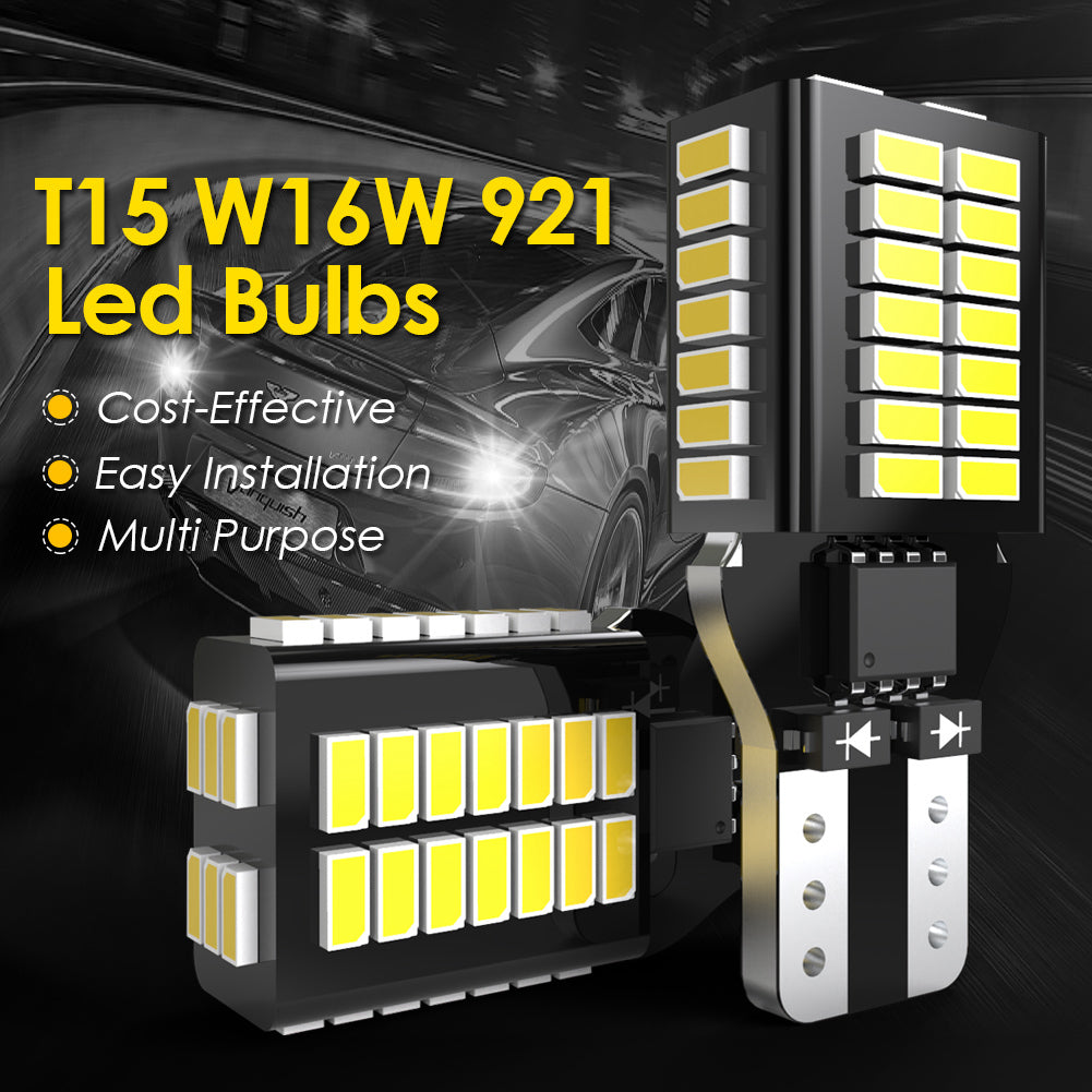 Katur Wholesale W16W T15 LED Canbus Bulb Car Reverse Lights For BMW E90 E60 Audi A4 B6 B8 LED Car Light 921 912 Backup Exterior Light 12V