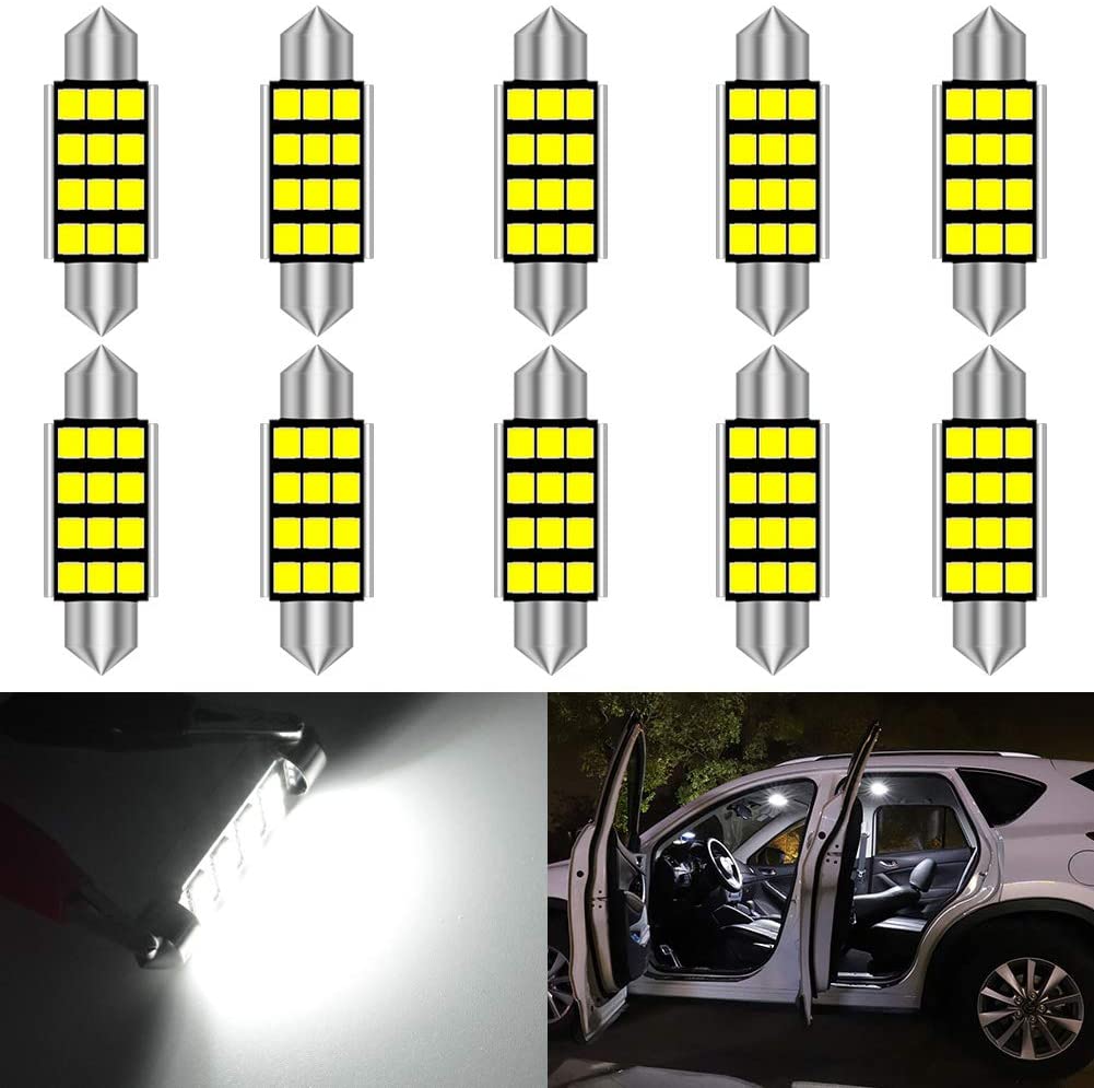 Katur C5W LED CANBUS Bulb Festoon 31mm 36mm C10W Car Interior Lights License Plate Lamp(10PCS)
