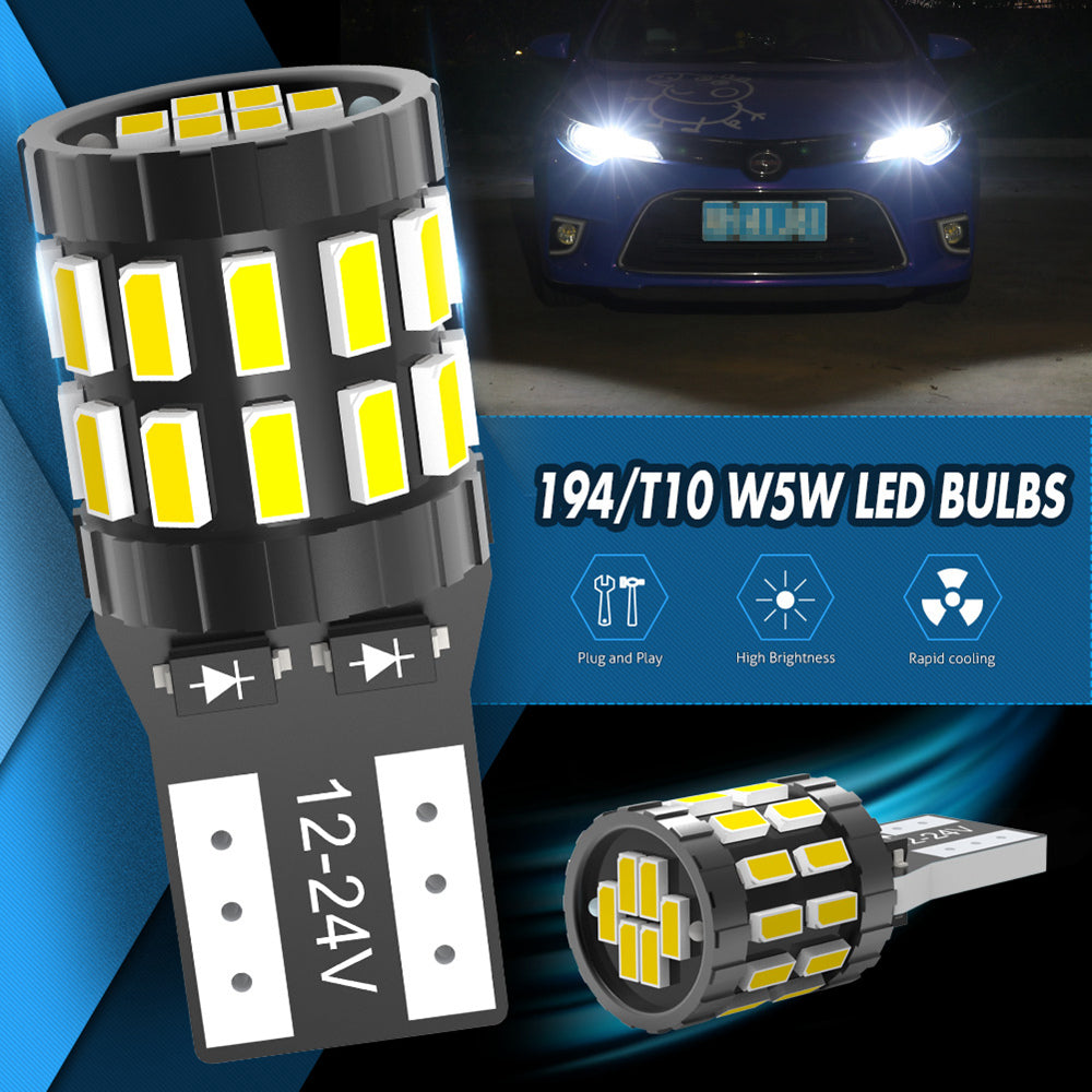 JoaSinc T10 LED W5W Lampadine LED Auto Interni, Luci posizione LED, 194 168  501 Lampadine bianche 6-SMD 5630 per luci di posizione auto, cruscotto,  targa, bagagliaio, DC 12 V, confezione da 10 : : Auto e Moto