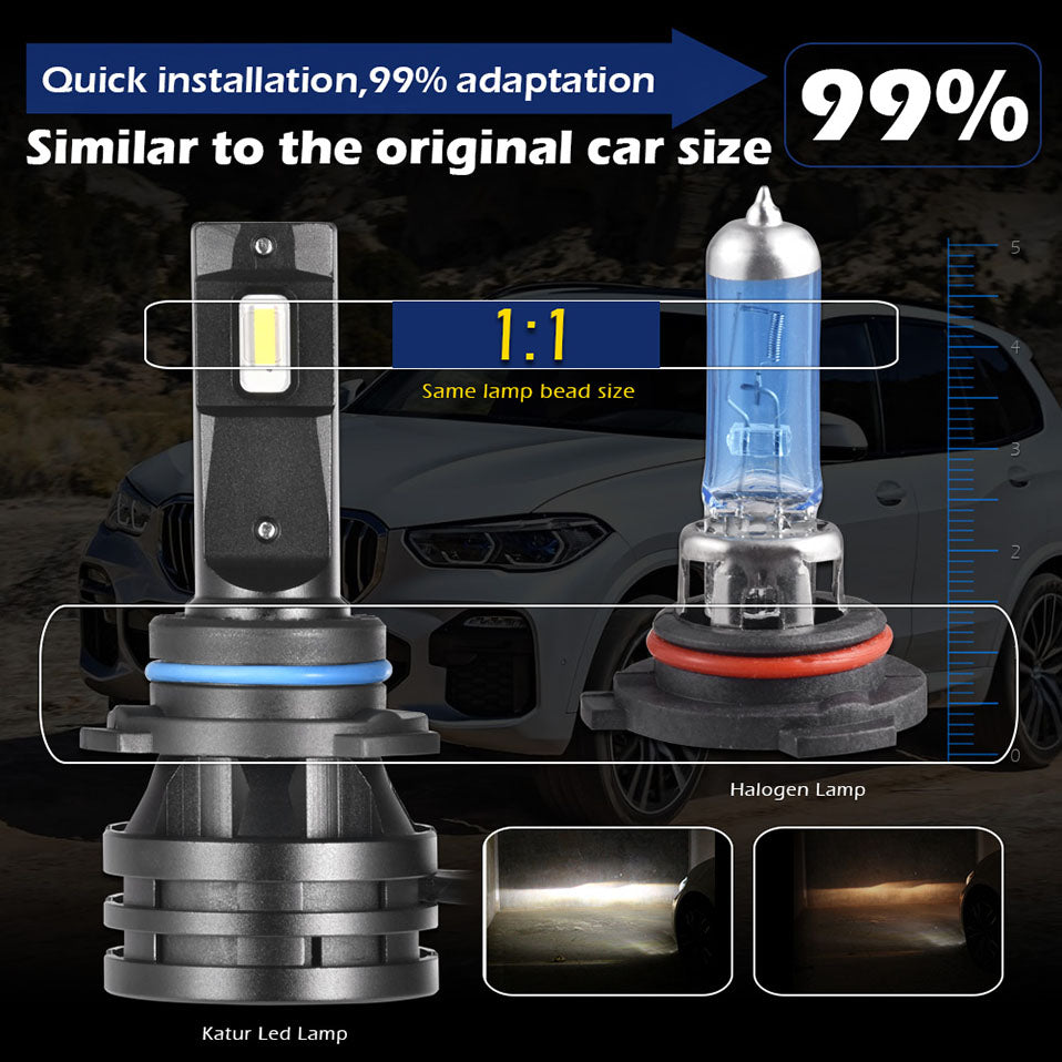 KaTur H7 Led Headlight Bulbs Waterproof All-in-One LED Headlight 55W –  katur car things